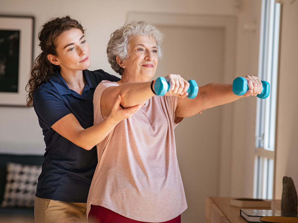 elderly doing physical therapy