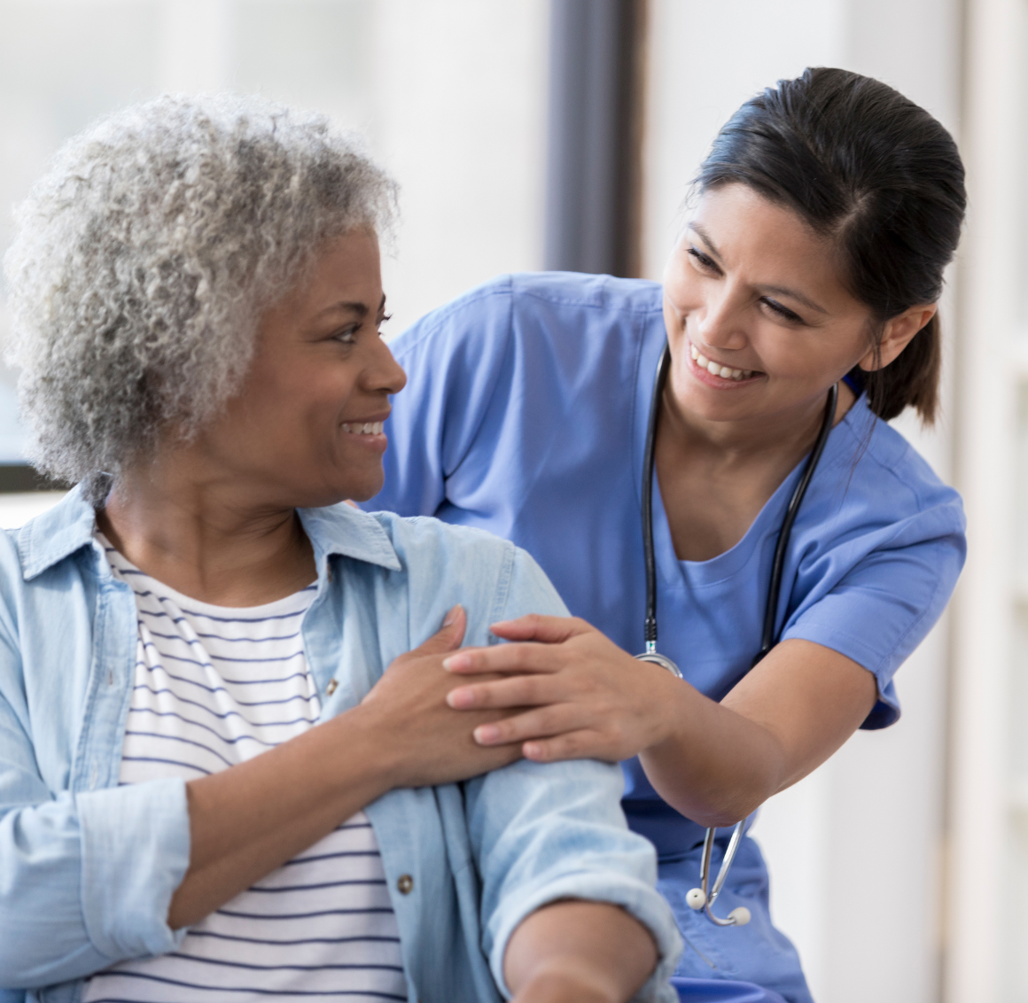 nurse with elderly woman