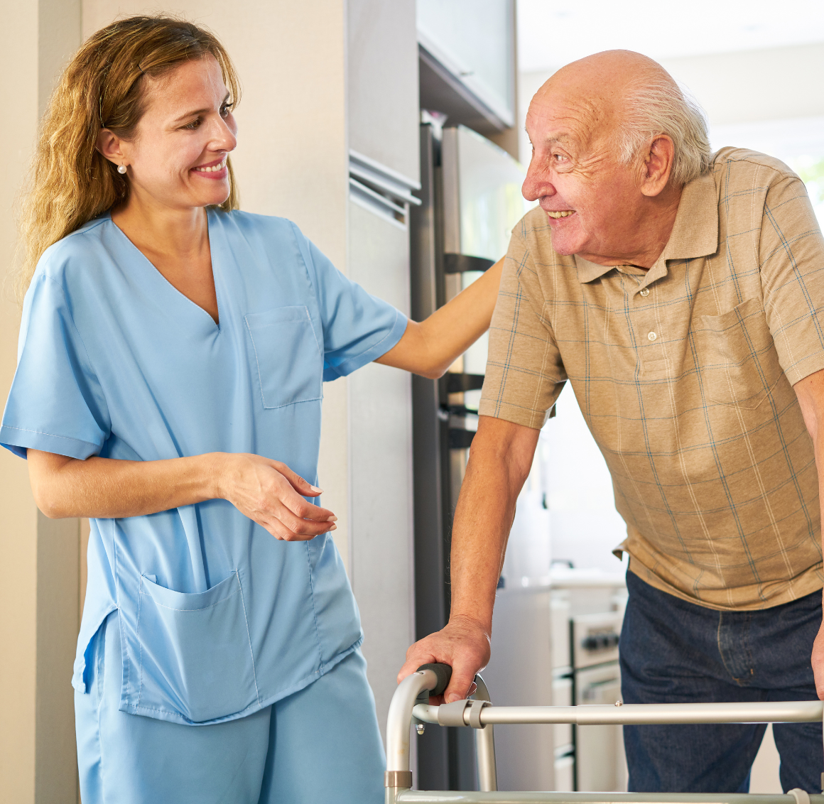 infirm elderly receiving care
