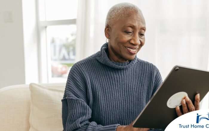A senior exploring elder care trends in 2026